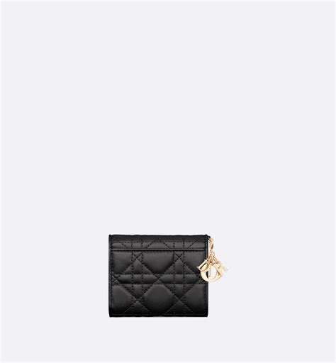 Lady Dior Lotus Wallet Black Cannage Lambskin 